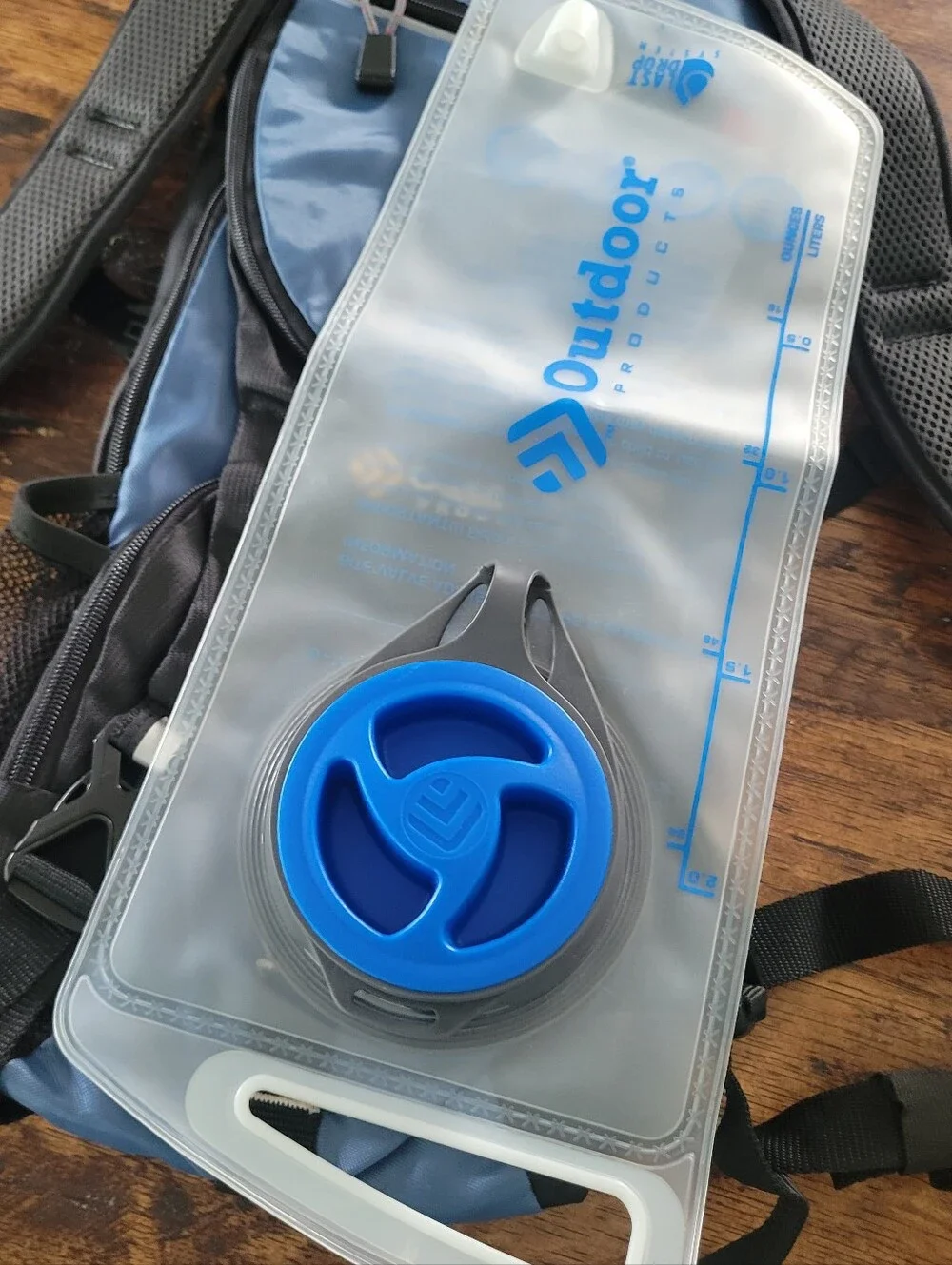 Blue and Black Hydration Backpack